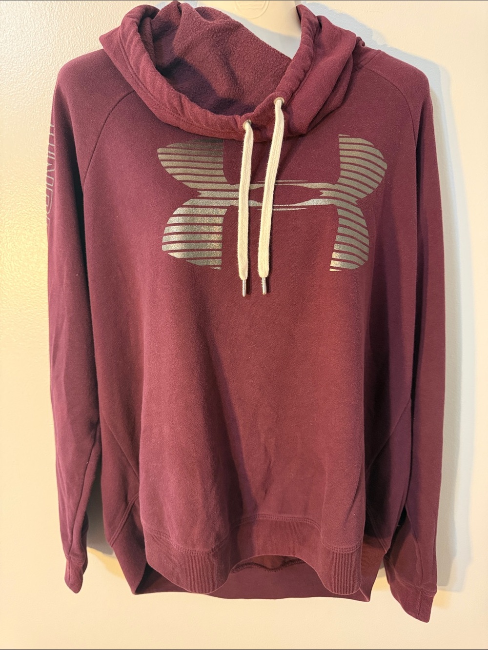 Under Armour Women's Maroon Cowl Neck Pullover Sweatshirt